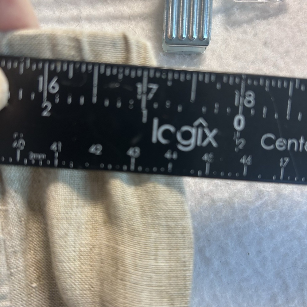 Eileen Fisher 100% Organic Linen Pant Tan Medium Ankle Tapered Elastic Pull On - Picture 4 of 13